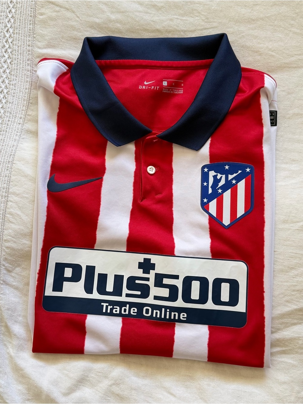 Atlético Madrid Nike Red, White & Navy Soccer Polo Jersey